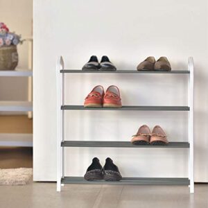 Shoe Organizer Free Standing Shoe Rack 4 Tier Shoe Rack Stand Shoe Tower Organizer Holder Storage Cabinet for 12 Paris