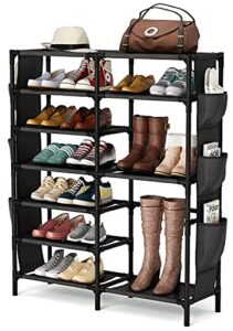 tribesigns 7 tiers shoe rack 24-30 pairs shoe storage organizer non-woven shoe shelf boots organizer