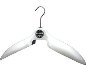 suit coat hanger & wardrobe hanger 'shoulder saver' by baker hanger - usa made - 6 inch hook (white)
