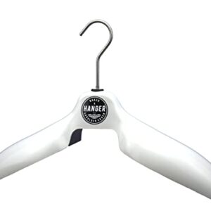 Suit Coat Hanger & Wardrobe Hanger 'Shoulder Saver' by BAKER HANGER - USA Made - 6 Inch Hook (White)