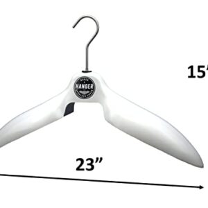 Suit Coat Hanger & Wardrobe Hanger 'Shoulder Saver' by BAKER HANGER - USA Made - 6 Inch Hook (White)