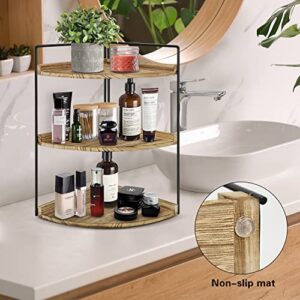 3-Tier Bathroom Corner Shelf Organizer, Bathroom Vanity Tray Organizer, Countertop Kitchen Spice Rack Makeup Organizer Standing Shelf, Corner Storage Shelf for Living Room, Home, Office, Small Space