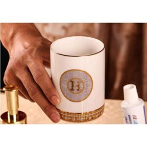 TFIIEXFL Design Ceramic Bathroom Accessory Set Bath Accessories Bath Set Lotion Bottles,Toothbrush Holder,Tooth Mug,Soap Dish