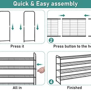 SLEEPING LAMB Long 2-Tier Shoe organizer for Closet and 4 Tier Metal Shoe Organizer for Closet