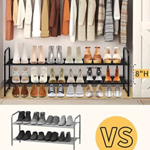 SLEEPING LAMB Long 2-Tier Shoe organizer for Closet and 4 Tier Metal Shoe Organizer for Closet