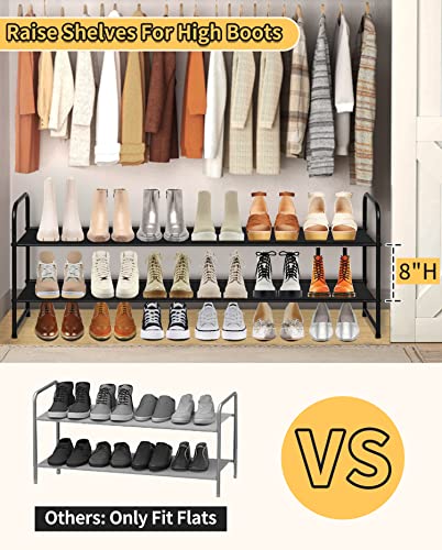 SLEEPING LAMB Long 2-Tier Shoe organizer for Closet and 4 Tier Metal Shoe Organizer for Closet