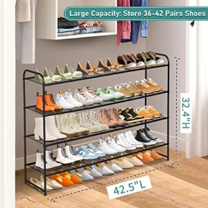 SLEEPING LAMB Long 2-Tier Shoe organizer for Closet and 4 Tier Metal Shoe Organizer for Closet