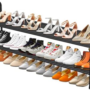 SLEEPING LAMB Long 2-Tier Shoe organizer for Closet and 4 Tier Metal Shoe Organizer for Closet