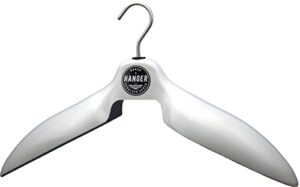 coat and wardrobe hanger 'shoulder saver' by baker hanger - usa made - 4 inch hook (white)