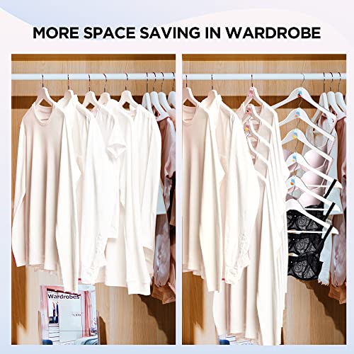 WXOIEOD 20 Pieces Clothes Hanger Connector Hooks for Kids Hangers, Cute Plastic Hanger Space Saving Connector Hook Closet Organizer Heavy Duty Outfit Hangers Cascading Extender Clips for Coat Shirt