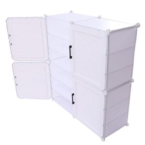 6 Layers 24 Pairs Portable Shoe Rack DIY Shoe Storage Shelf Organizers Cabinet with Doors White Shoe Organizer for Entryway Shoe