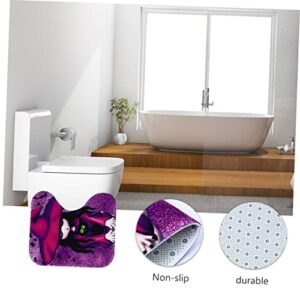 Zerodeko 3pcs Toilet Seat Three Piece Set Toilet Floor Mat Shower Curtain Set Toilet Cover Seat Toilet Floor Mat Set Toliet Cover Toilet Seat Cover Purple Halloween Polyester (Polyester