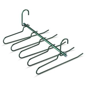 pants hangers,cksd aluminum alloy 5 layers multi functional jeans hanger more space saving non transform non fracture for closet clothes hanger organizer (deep green, 2 pack)