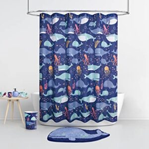 Allure Home Creation Whales 4-Piece Resin Bath Accessory Set