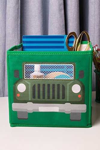 Clever Creations Vehicle Variety Collapsible Storage Organizer Storage Box Folding Storage | Perfect Size Storage Chest for Books, Shoes & Games