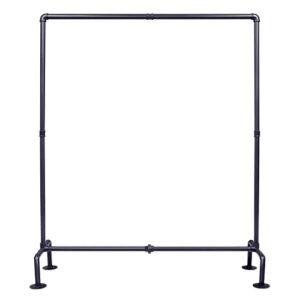 oropy industrial pipe clothing rack free standing, heavy duty detachable clothes rack with 4 stable feet for garment storage display, black