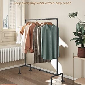 OROPY Industrial Pipe Clothing Rack Free Standing, Heavy Duty Detachable Clothes Rack with 4 Stable Feet for Garment Storage Display, Black