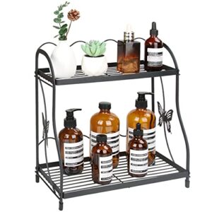 bathroom organizer countertop, 2 tier bathroom tray for counter organizer and storage shelf, vanity organizer bathroom counter tray kitchen spice rack standing for bathroom, kitchen, bedroom, offices