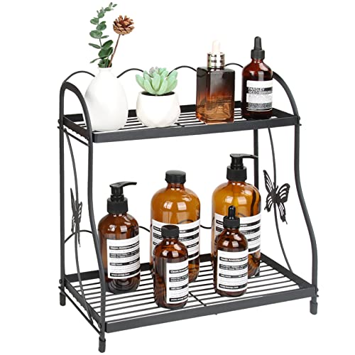 Bathroom Organizer Countertop, 2 Tier Bathroom Tray for Counter Organizer and Storage Shelf, Vanity Organizer Bathroom Counter Tray Kitchen Spice Rack Standing for Bathroom, Kitchen, Bedroom, Offices