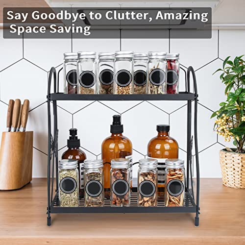 Bathroom Organizer Countertop, 2 Tier Bathroom Tray for Counter Organizer and Storage Shelf, Vanity Organizer Bathroom Counter Tray Kitchen Spice Rack Standing for Bathroom, Kitchen, Bedroom, Offices