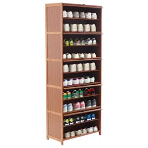 dyrabrest 10-tier shoe organizer cabinet with cover wood shoe cabinet shoe rack tiered storage with sophisticated handle and extra storage platform for home (10-tier 70cm)
