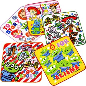 PSMILE 5PCS 20 X 20cm Colorful Cotton Towel Toy Story Series Cartoon Face Cloth Towel