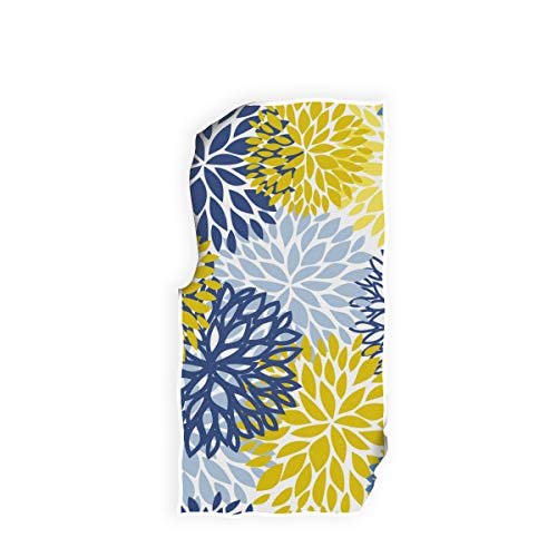 VIKKO Towels Hand Washcloths Polyester Fingertip Towel with Single-Sided Printing for Home Hotel Bathroom Decoration - 30x15 Inch (Blue Yellow Chrysanthemum Flowers)