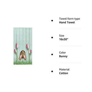 Naanle Easter Rabbit Flowers Bunny Pattern Soft Highly Absorbent Guest Large Home Decorative Hand Towels Multipurpose for Bathroom, Hotel, Gym and Spa (16 x 30 Inches)