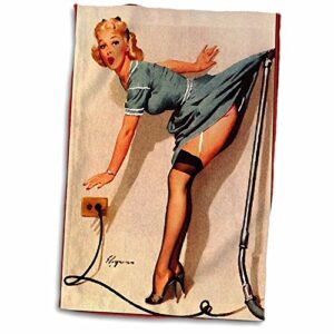 3d rose print of elvgren pinup whats up with vacuum twl_204159_1 towel, 15" x 22"
