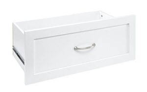 closetmaid suitesymphony wood drawer, add on accessory shaker style, for storage, closet, clothes, 25" x 10", pure white