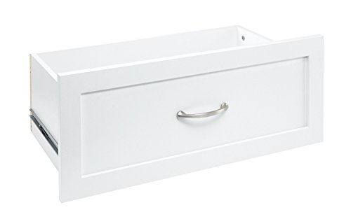 ClosetMaid SuiteSymphony Wood Drawer, Add On Accessory Shaker Style, for Storage, Closet, Clothes, 25" X 10", Pure White