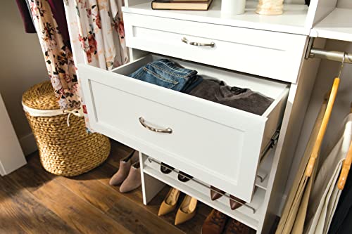 ClosetMaid SuiteSymphony Wood Drawer, Add On Accessory Shaker Style, for Storage, Closet, Clothes, 25" X 10", Pure White