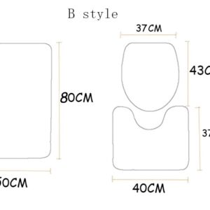 DIY Custom Bathroom 3-Piece Set 3D Non-Slip Toilet Pattern Toilet Cover 3-Piece Bath Mat Carpet，Personalized Toilet Three-Piece Set