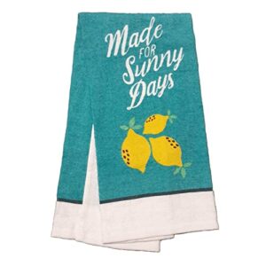 made for sunny days ripe lemon print decorative kitchen dish towel dish towel hand towels, bathroom hand towels, 12 x 25 inch, plus bonus item