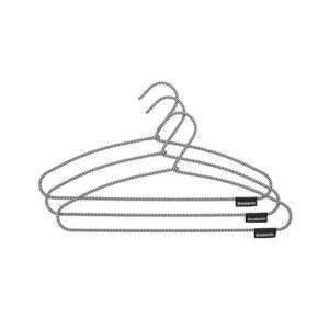 brabantia set of 3 soft-touch clothes hangers (black/white) non-slip, soft closet garment storage organizers, slim space saving laundry hangers with hooks