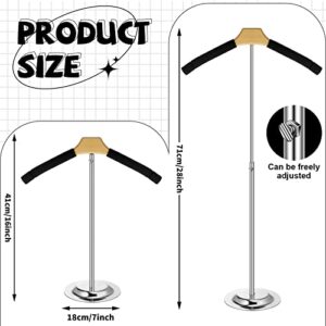 Qunclay Adjustable T Shirt Display Flexible Shoulder Stand Shirt Rack Portable Hanging Black Metal Clothes Hanger Rack for Clothing Garment Coat Retail Vendor, Height 16-27.9 Inch (1 Pcs)