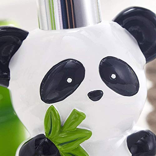 Liquid Hand Soap Dispenser for Bathroom Lovely Panda and Bamboo Bathroom Accessories Set of 5 Pcs Children's Bathroom Accessories Set Tumbler, Tooth Brush Holder and Soap Dispenser Premium Kitchen Soa