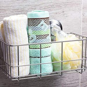 SANNO Suction Cups Shower Caddy Soap Holder Suction Hooks, Bathroom Wire Basket Caddy Accessories Storage Organizer Shelf for Shampoo, Soap,Conditioner-set of 3