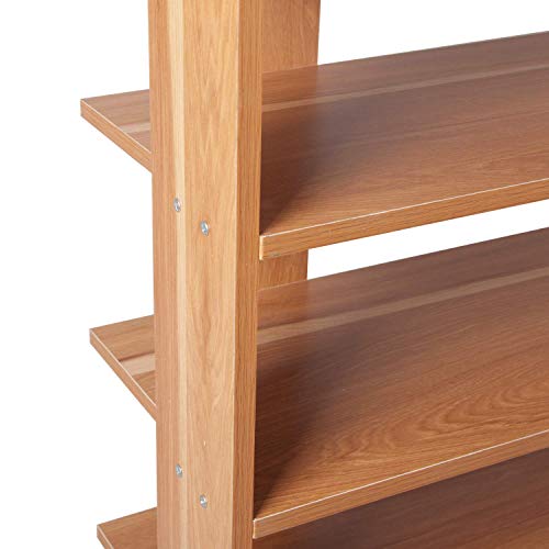 Elevens 18 Pairs Shoe Rack with Top Shelf and Hanging Bar (Wood)