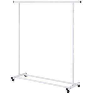 UDEAR Garment Rack Freestanding Hanger,Multi-functional Portable Clothing Rack with Wheels,White