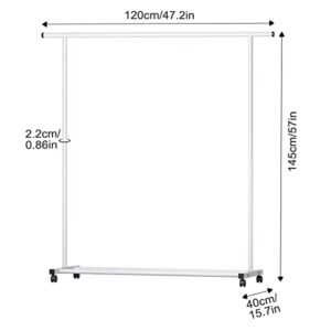 UDEAR Garment Rack Freestanding Hanger,Multi-functional Portable Clothing Rack with Wheels,White