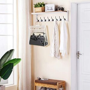 Outgeek Purse Storage Bag organization for Hanging Closet with Zipper and Handle Handbag Organizer Dust Cover Anti-dust (S&M&L, White 3PCS)