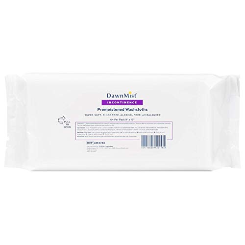 Dukal Dawn Mist Pre-Moistened Adult Wash Cloth, Non-Sterile, Soft Pack, 9" W x 13" L (64 Packs of 12) (Pack of 768)