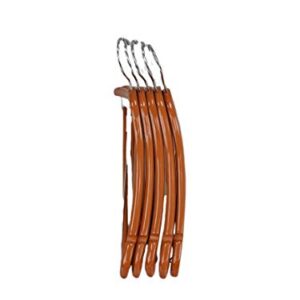 Cherry Finish Wood Suit Hanger with Locking Bar (Set of 5)