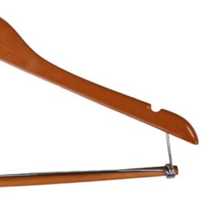 Cherry Finish Wood Suit Hanger with Locking Bar (Set of 5)