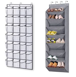 keetdy 28 large clear over the door shoe rack and door shoe organizer with 8 deep pockets