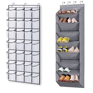 KEETDY 28 Large Clear Over The Door Shoe Rack and Door Shoe Organizer with 8 Deep Pockets