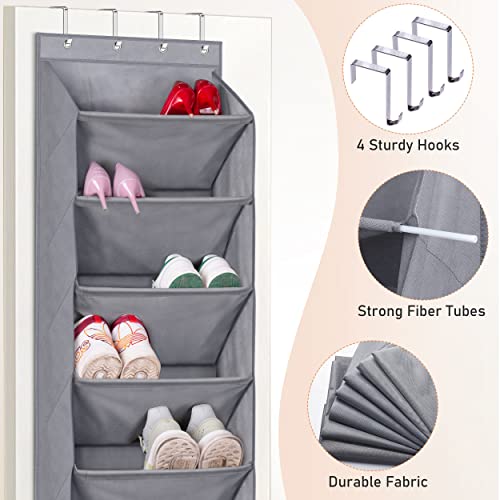 KEETDY 28 Large Clear Over The Door Shoe Rack and Door Shoe Organizer with 8 Deep Pockets