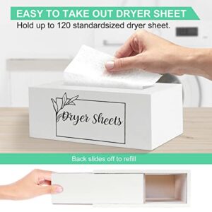 WellSign Dryer Sheet Holder and Magnetic Lint Bin Box Set for Laundry Room Farmhouse Decor,Wooden Dryer Sheet Container Dispenser,Fabric Softener Sheets Organization and Storage for Home Decor 2PK