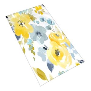 wozukia watercolor abstract flower hand towels spring yellow floral vintage texture soft absorbent hand towel spa gym hotel bath bathroom shower towel …
